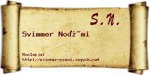 Svimmer Noémi névjegykártya